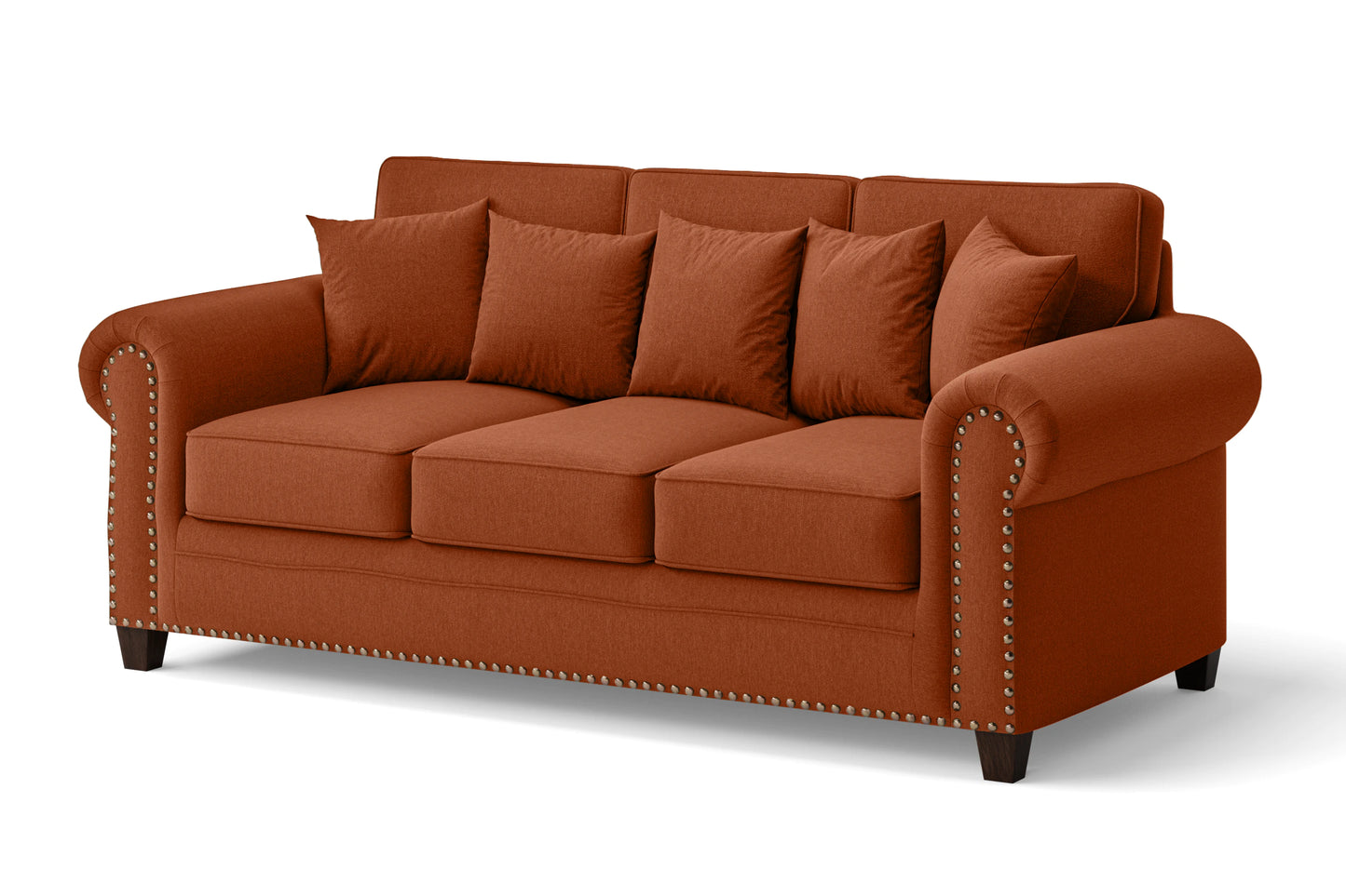 Marano 3 Seater Sofa Orange Linen Fabric