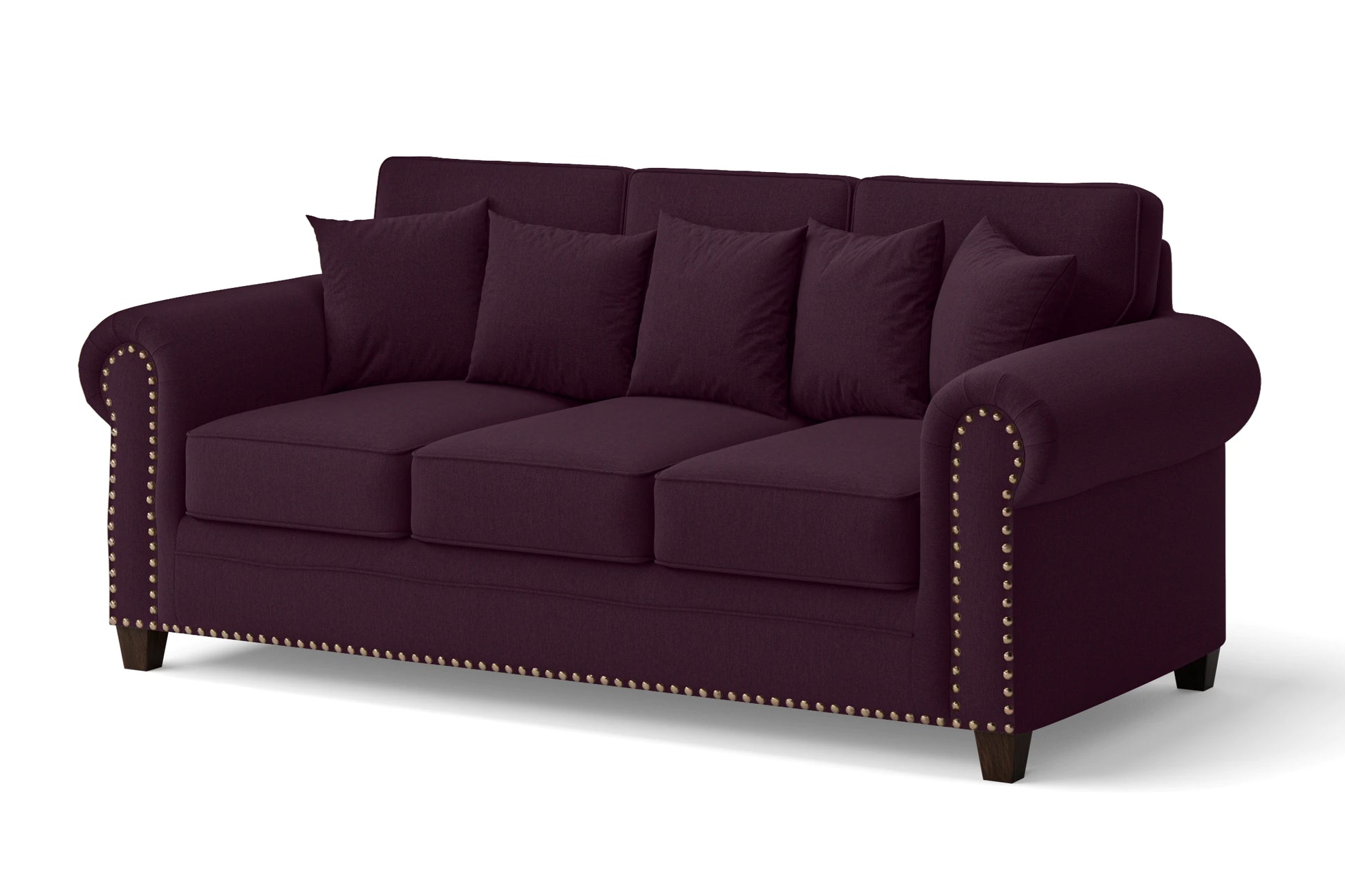 Marano 3 Seater Sofa Purple Linen Fabric