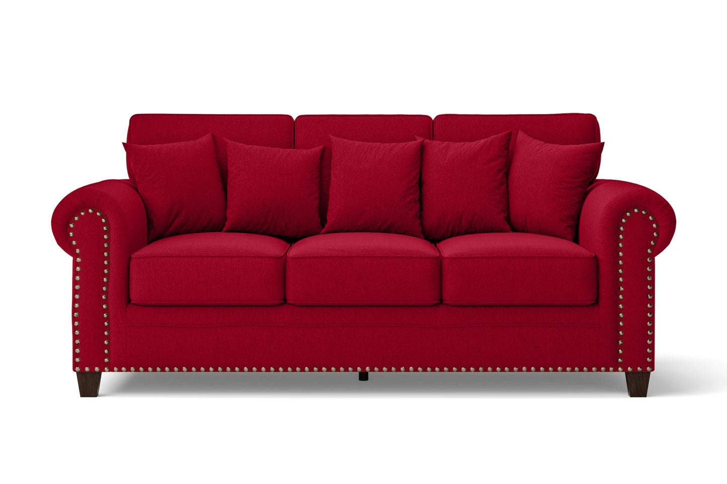 Marano 3 Seater Sofa Red Linen Fabric