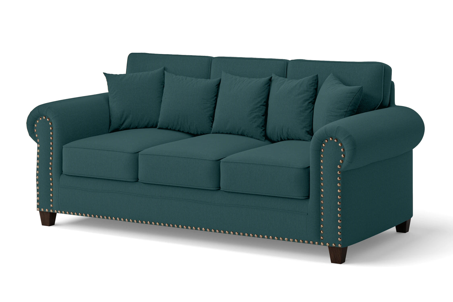 Marano 3 Seater Sofa Teal Linen Fabric