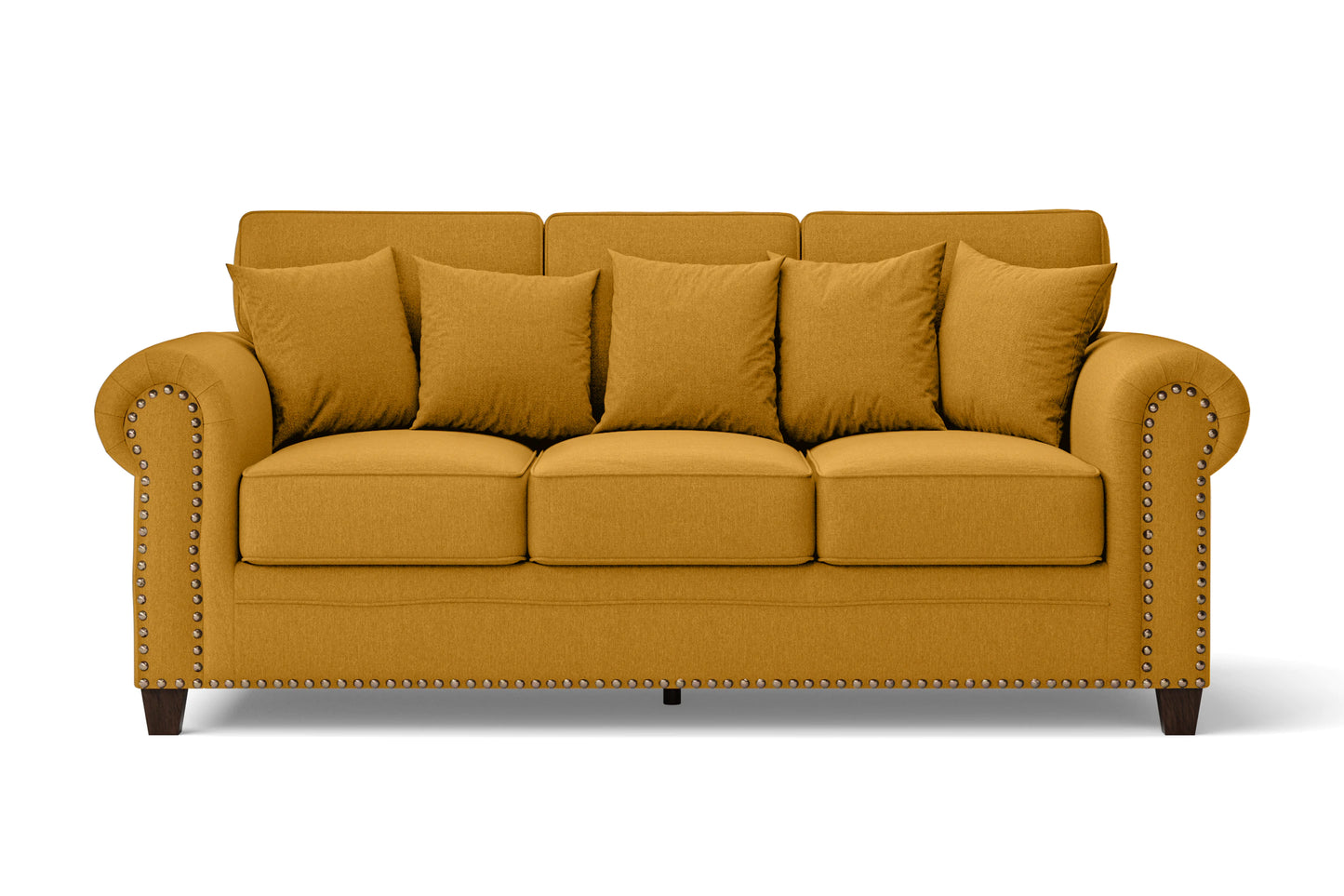 Marano 3 Seater Sofa Yellow Linen Fabric