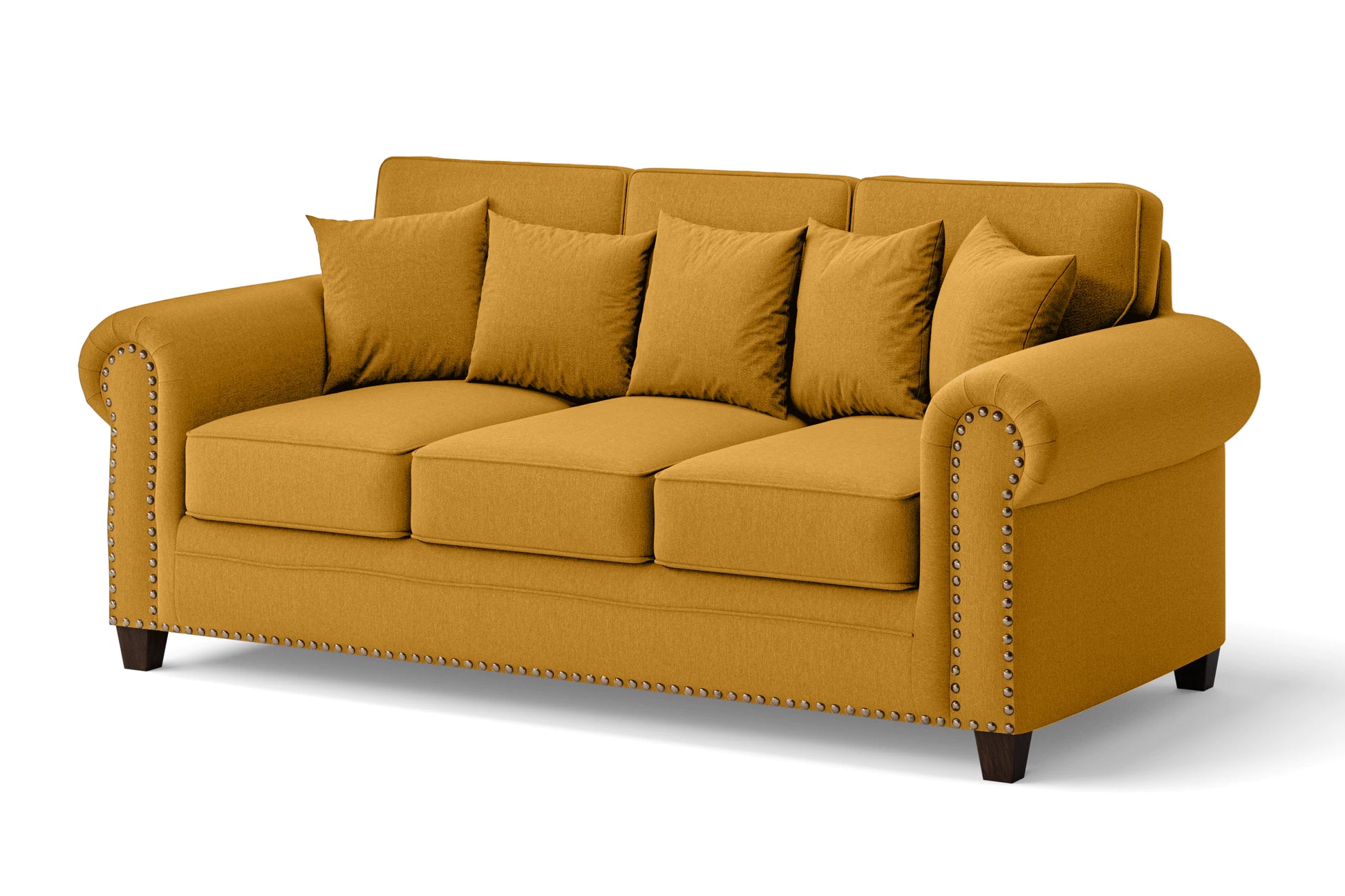 Marano 3 Seater Sofa Yellow Linen Fabric