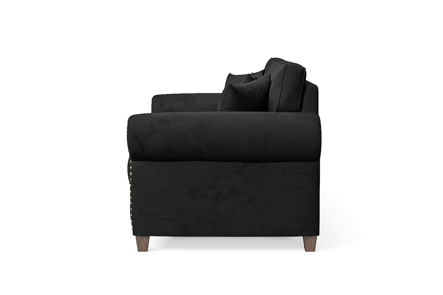 Marano 3 Seater Sofa Black Velvet