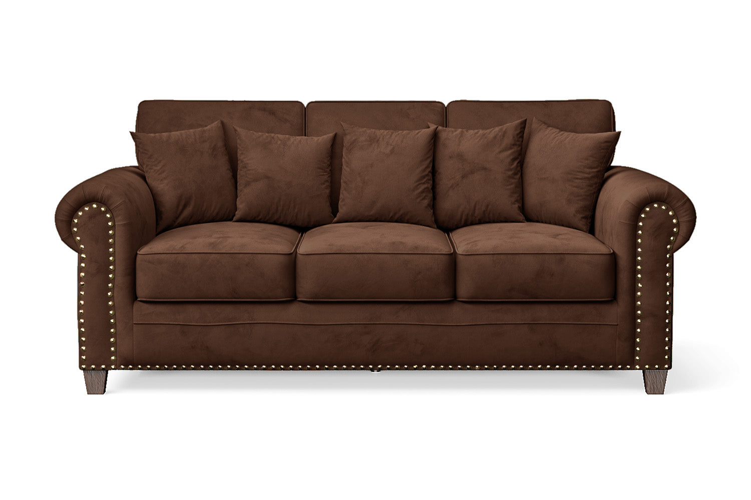 Marano 3 Seater Sofa Coffee Brown Velvet