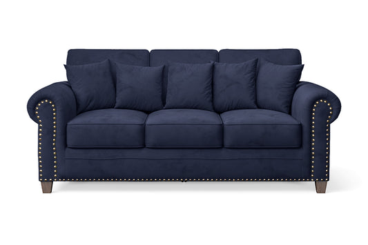 Marano 3 Seater Sofa Dark Blue Velvet