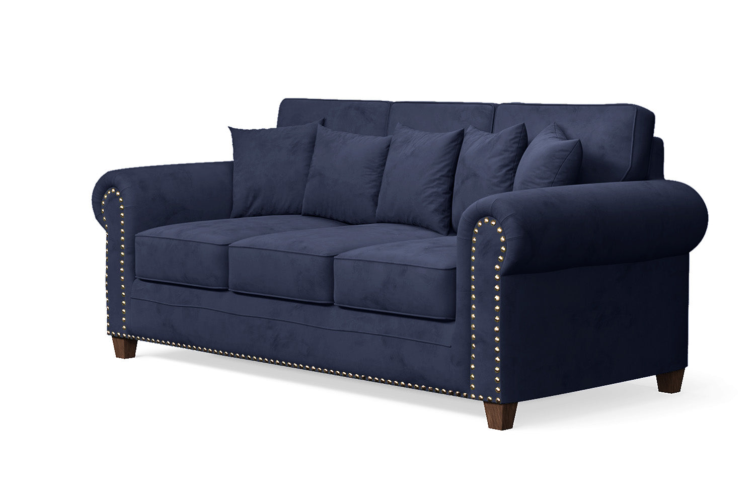 Marano 3 Seater Sofa Dark Blue Velvet