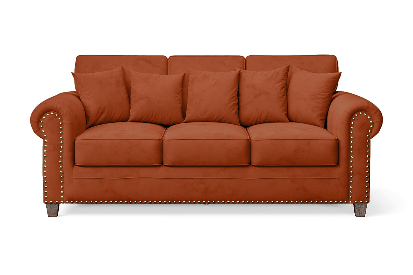 Marano 3 Seater Sofa Orange Velvet