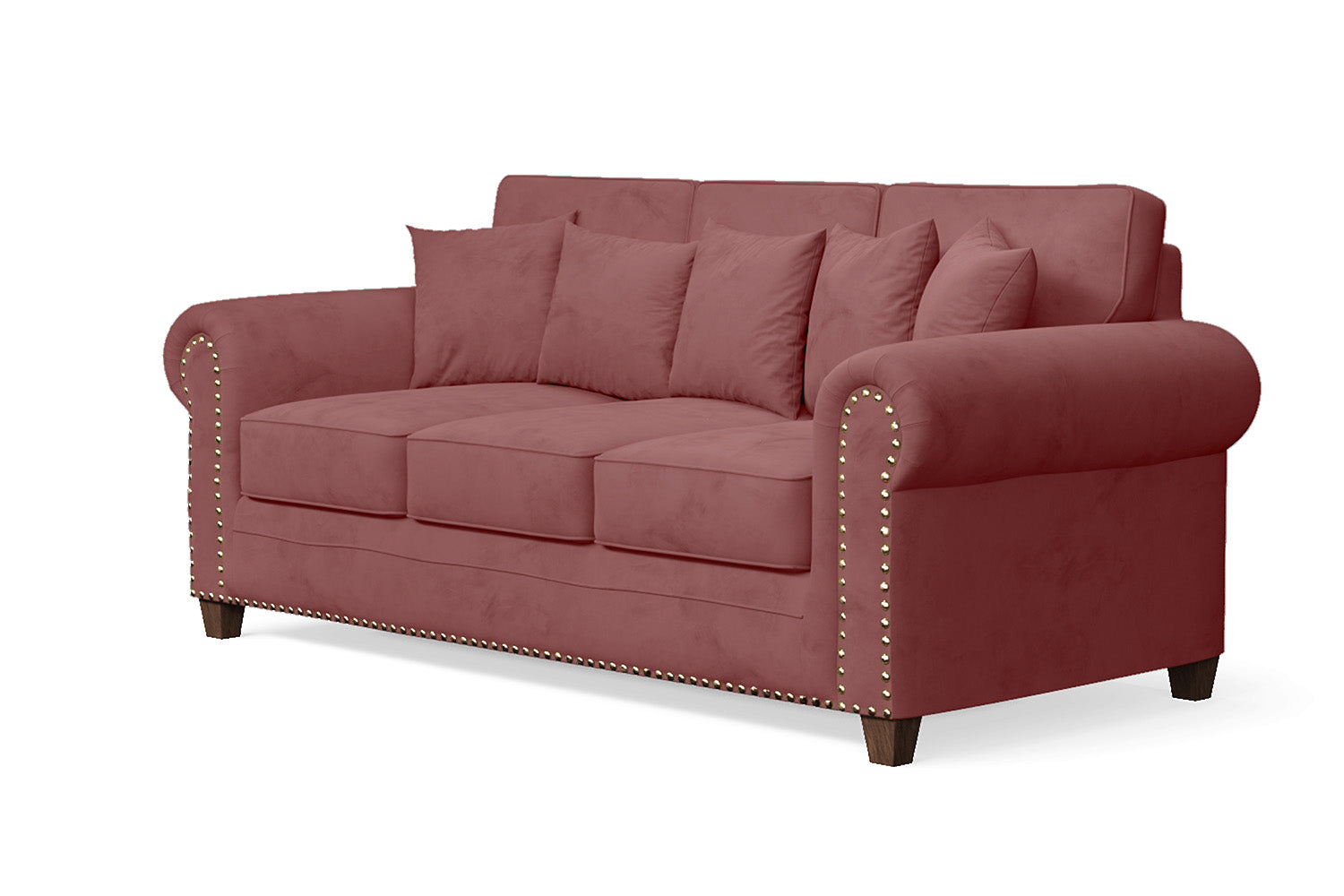 Marano 3 Seater Sofa Pink Velvet