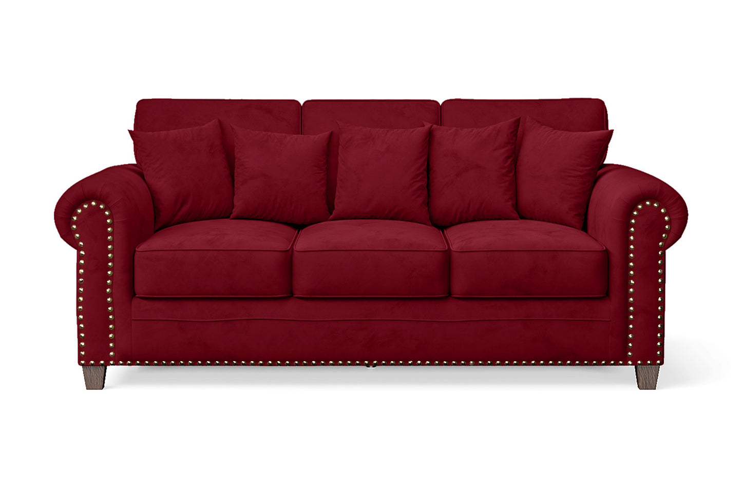 Marano 3 Seater Sofa Red Velvet