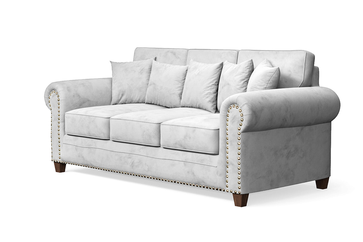 Marano 3 Seater Sofa White Velvet