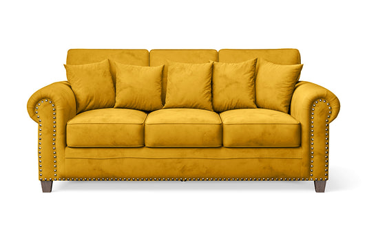 Marano 3 Seater Sofa Yellow Velvet