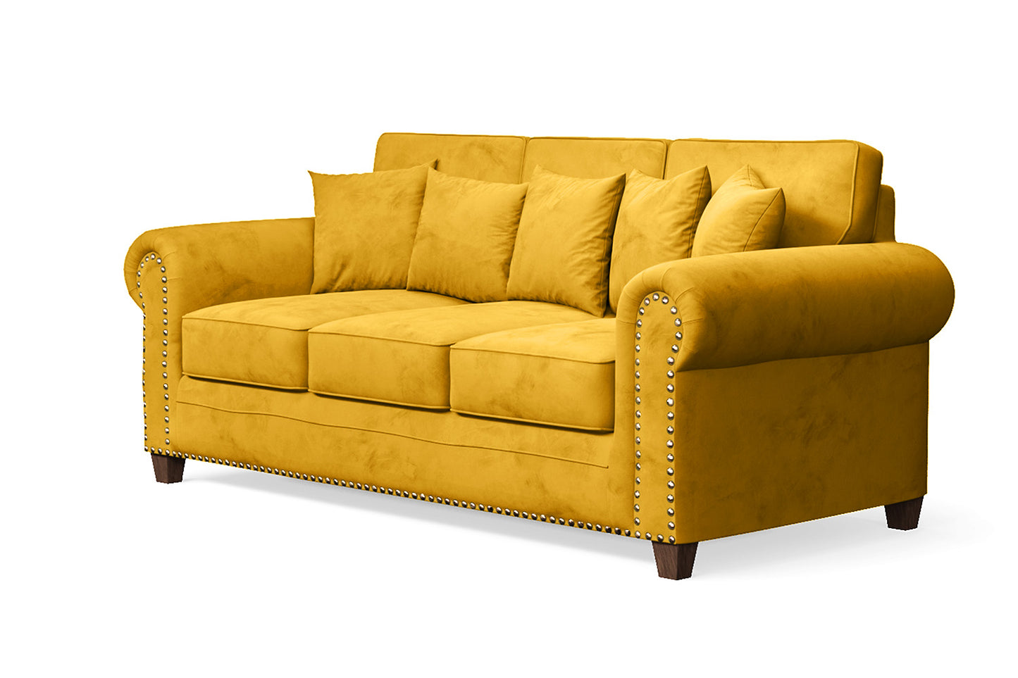 Marano 3 Seater Sofa Yellow Velvet