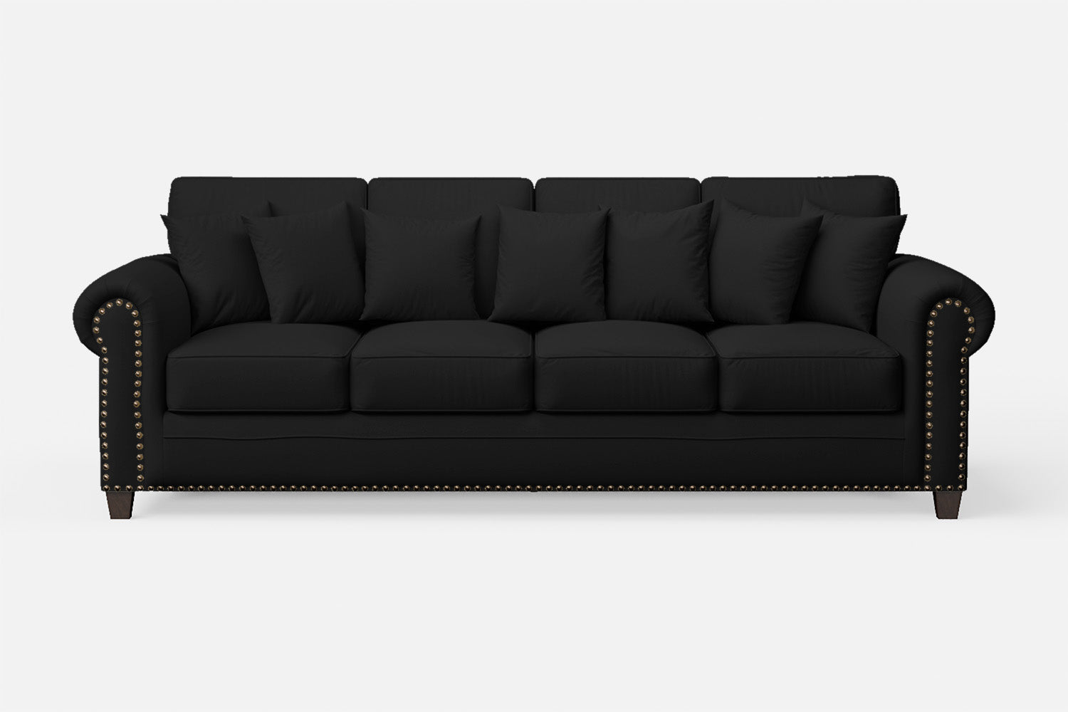 Marano 4 Seater Sofa Black Leather