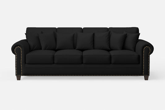 Marano 4 Seater Sofa Black Leather