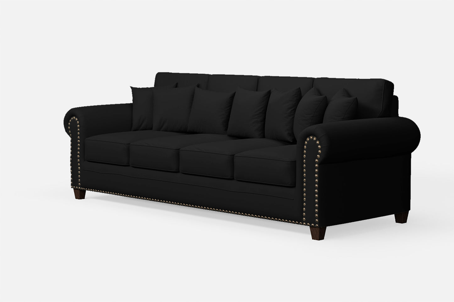 Marano 4 Seater Sofa Black Leather