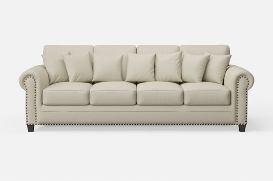 Marano 4 Seater Sofa Cream Leather