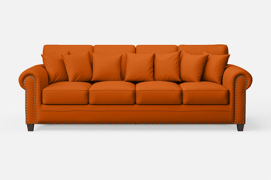 Marano 4 Seater Sofa Orange Leather