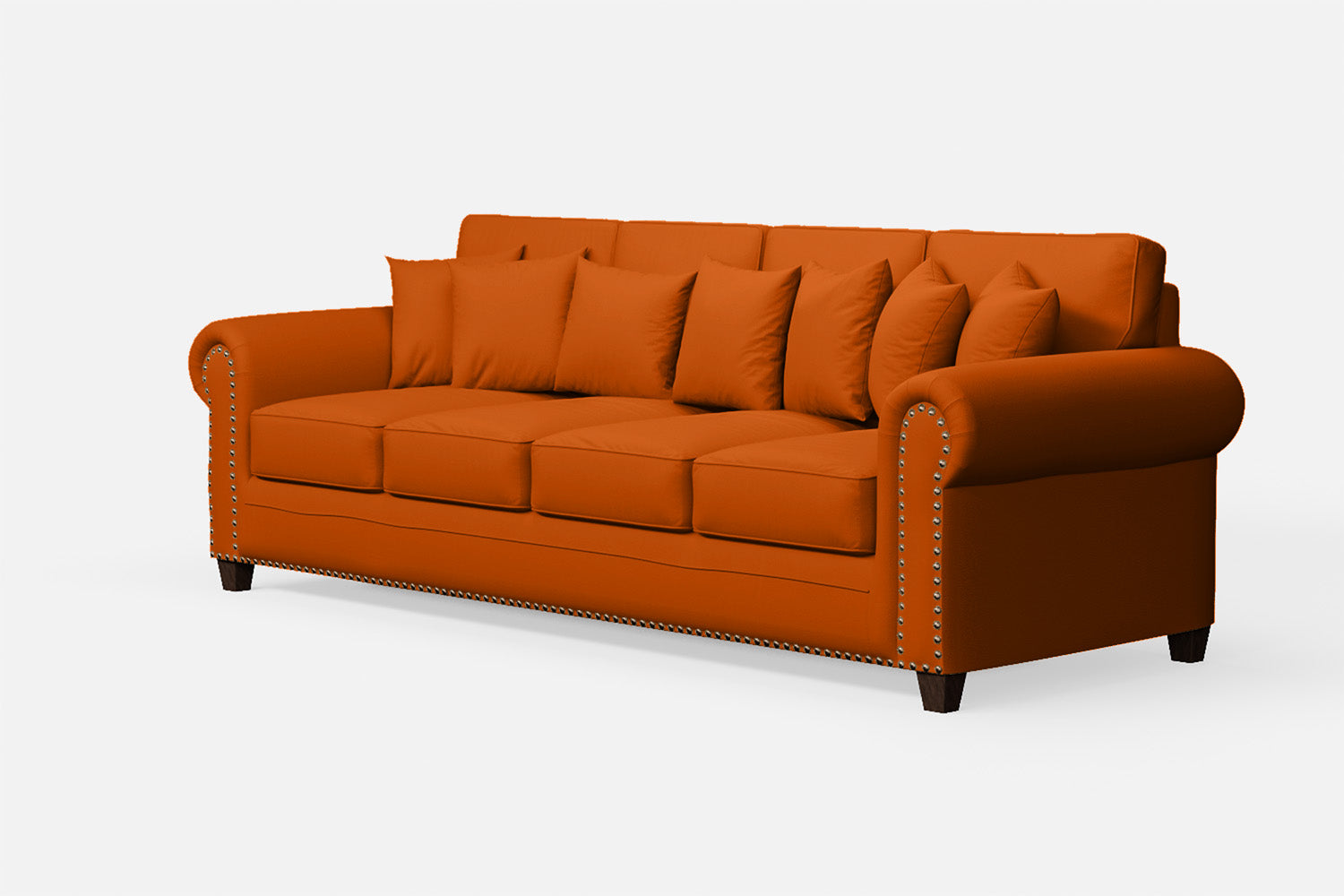 Marano 4 Seater Sofa Orange Leather