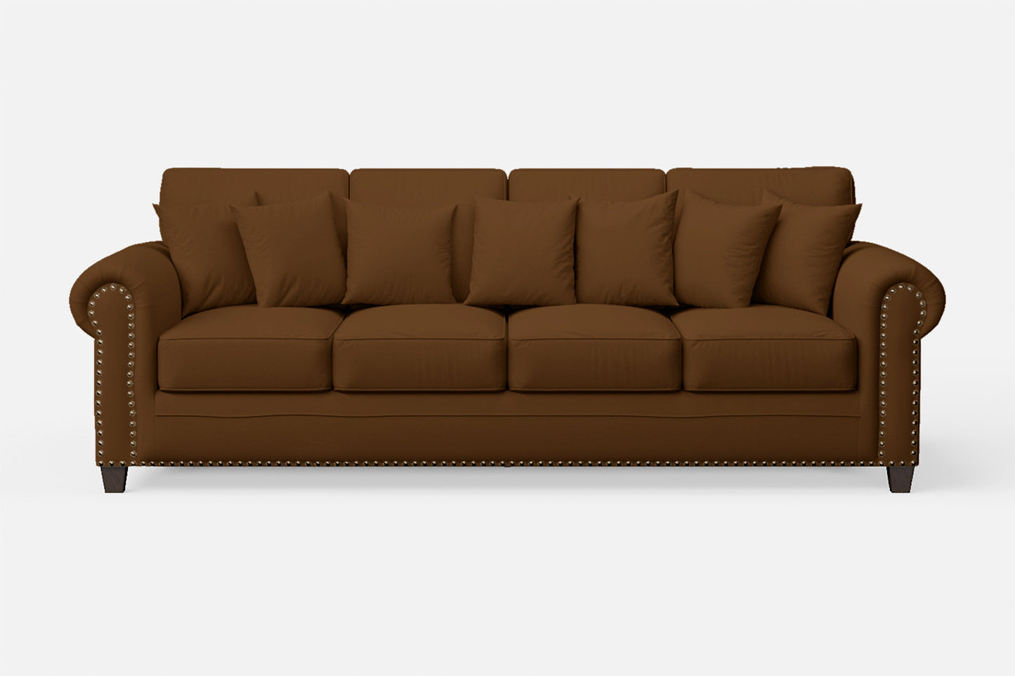 Marano 4 Seater Sofa Walnut Brown Leather