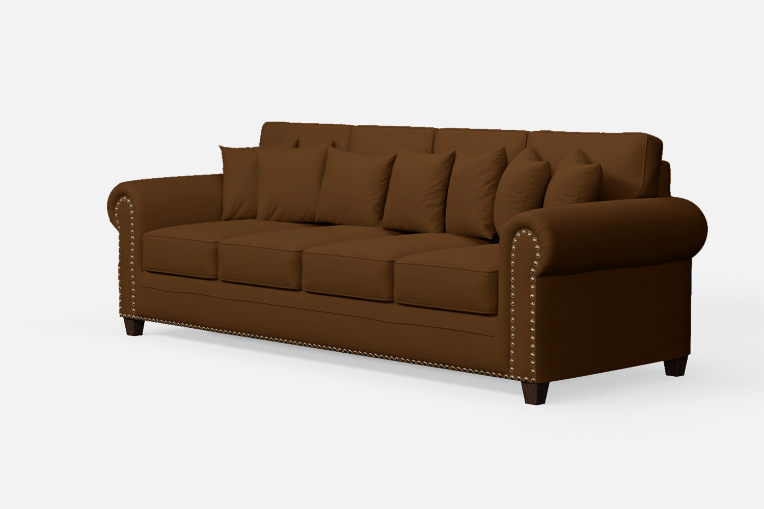 Marano 4 Seater Sofa Walnut Brown Leather