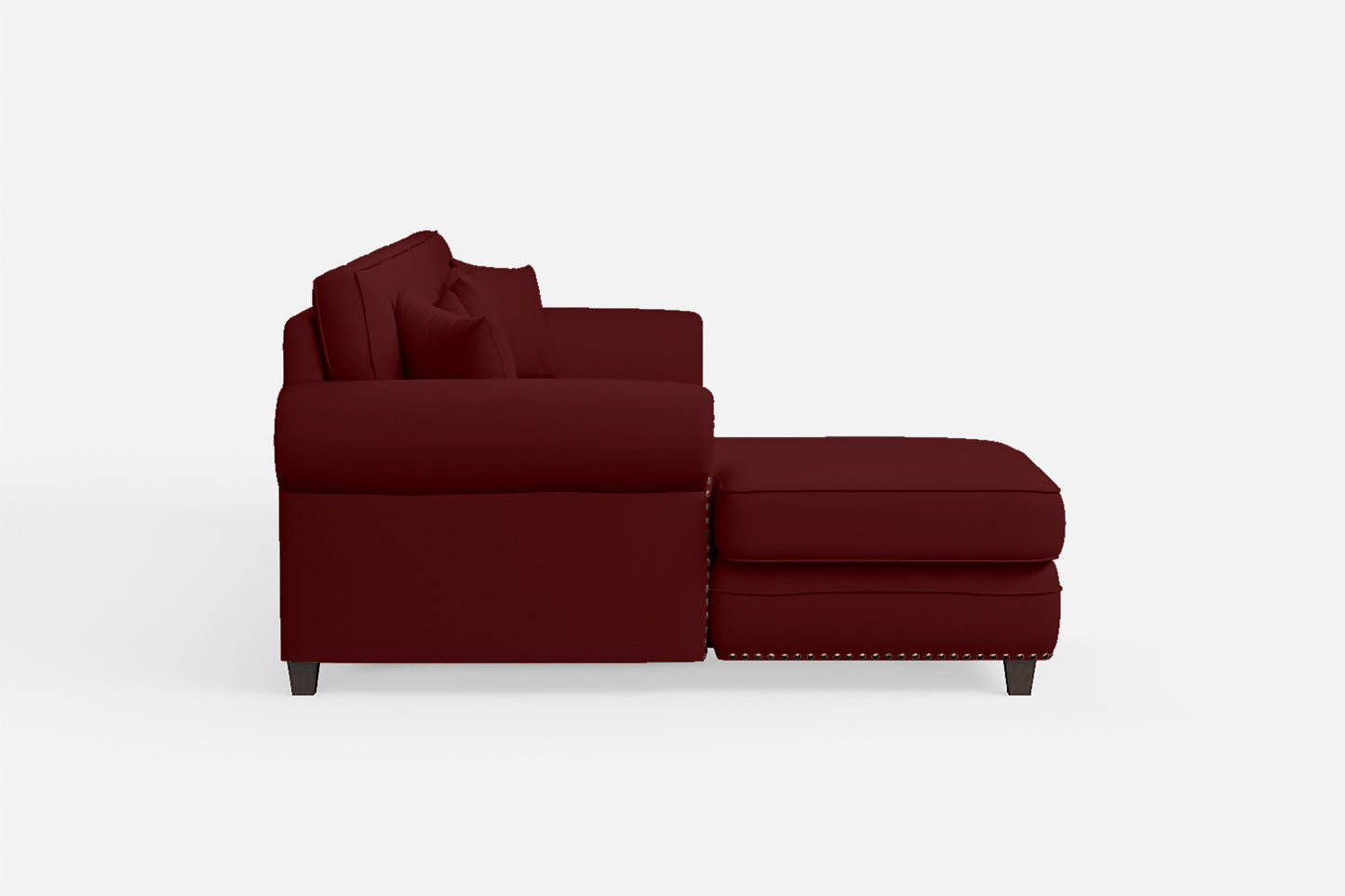 Marano 4 Seater Left Hand Facing Chaise Lounge Corner Sofa Red Leather