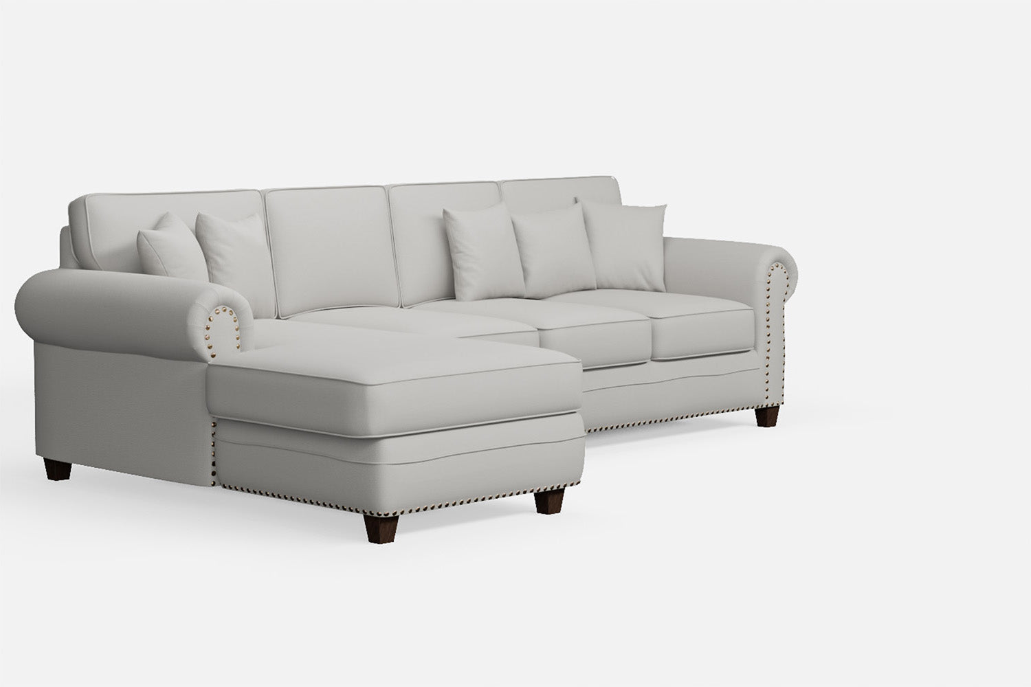 Marano 4 Seater Left Hand Facing Chaise Lounge Corner Sofa White Leather