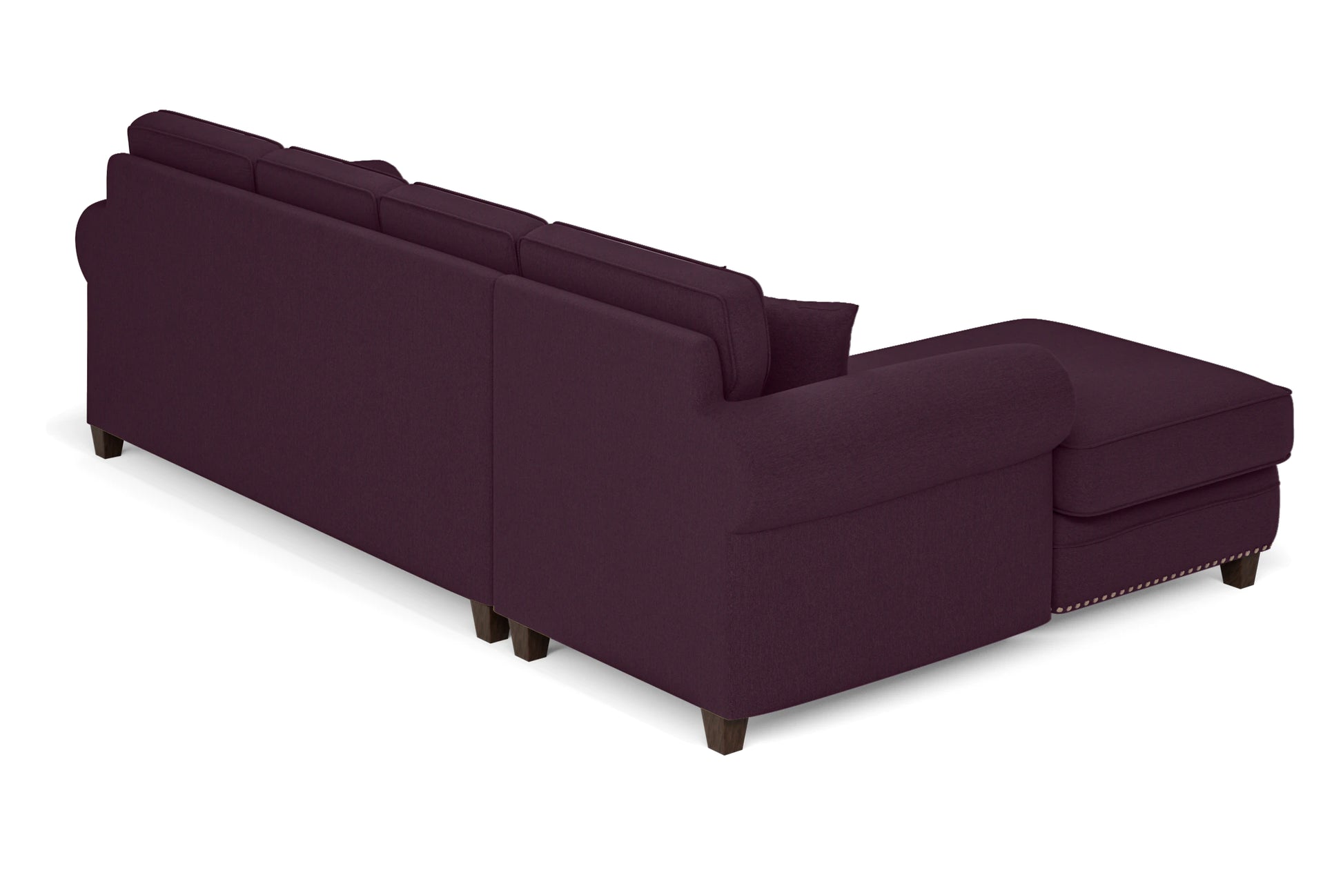 Marano 4 Seater Left Hand Facing Chaise Lounge Corner Sofa Purple Linen Fabric