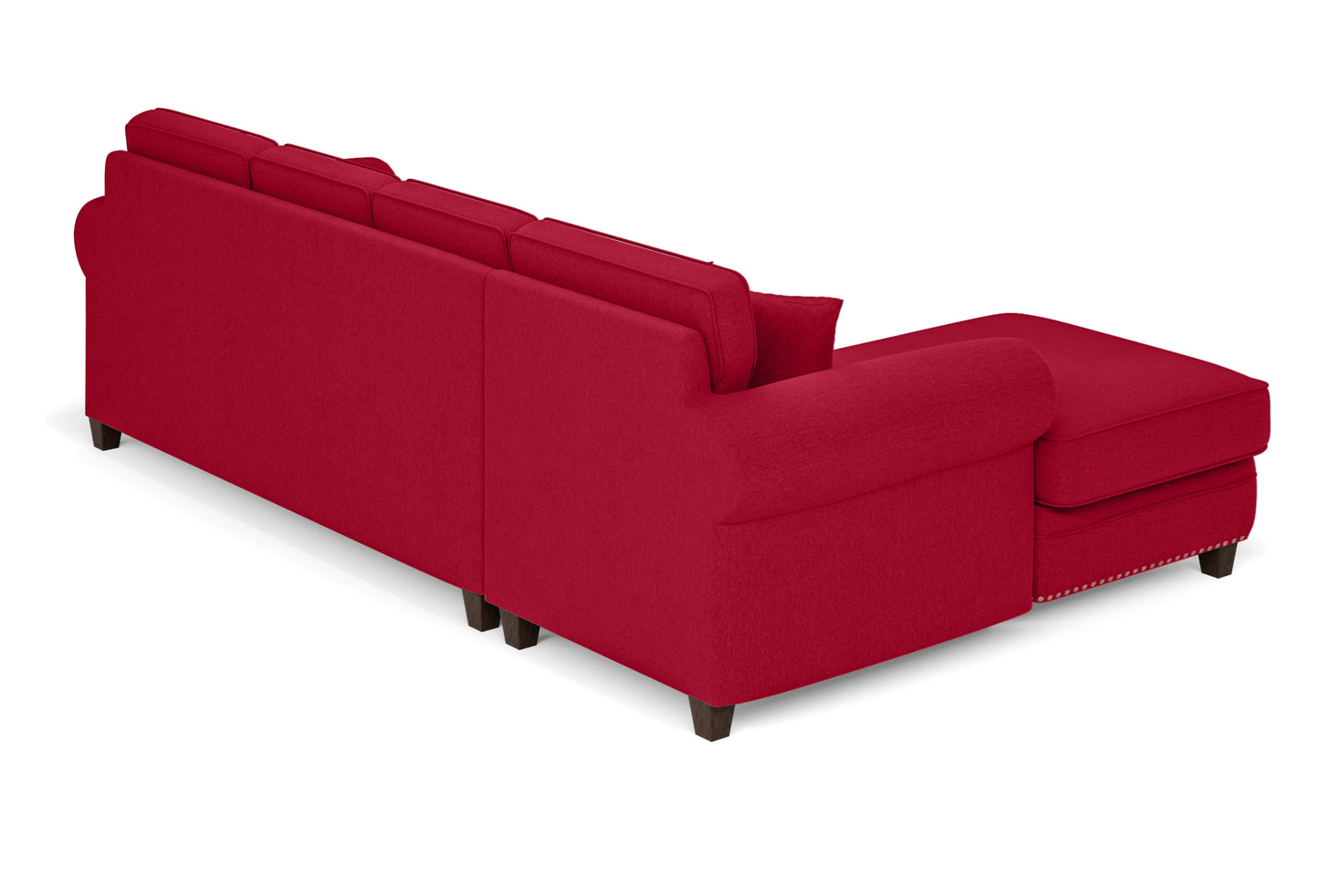 Marano 4 Seater Left Hand Facing Chaise Lounge Corner Sofa Red Linen Fabric