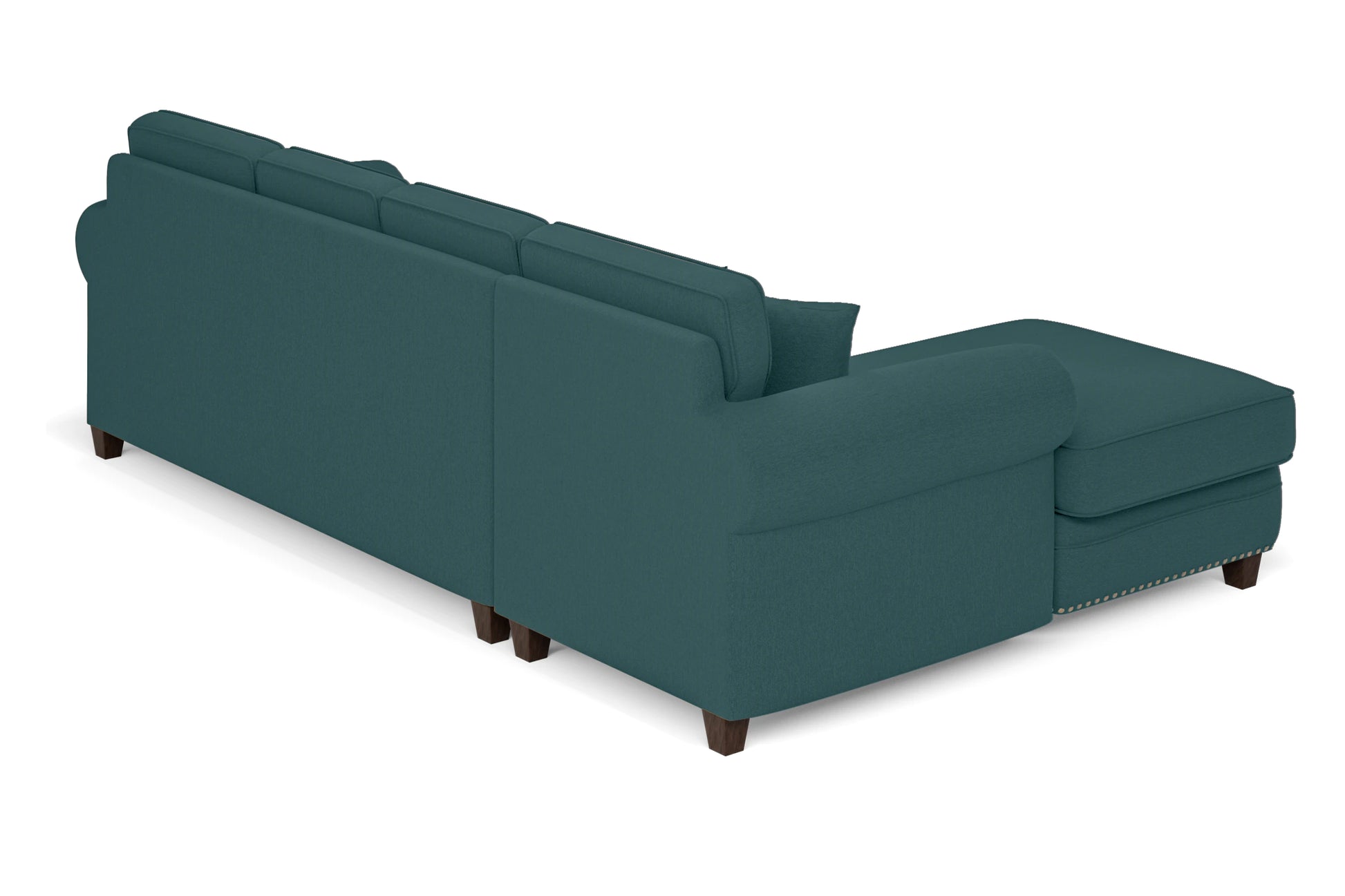 Marano 4 Seater Left Hand Facing Chaise Lounge Corner Sofa Teal Linen Fabric