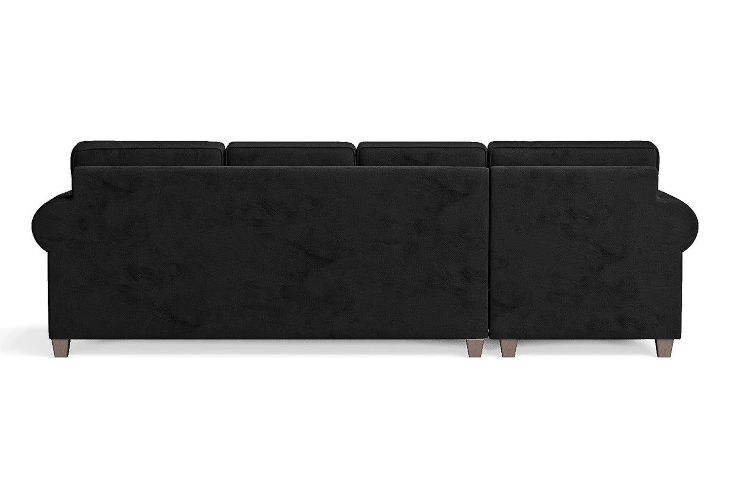 Marano 4 Seater Left Hand Facing Chaise Lounge Corner Sofa Black Velvet