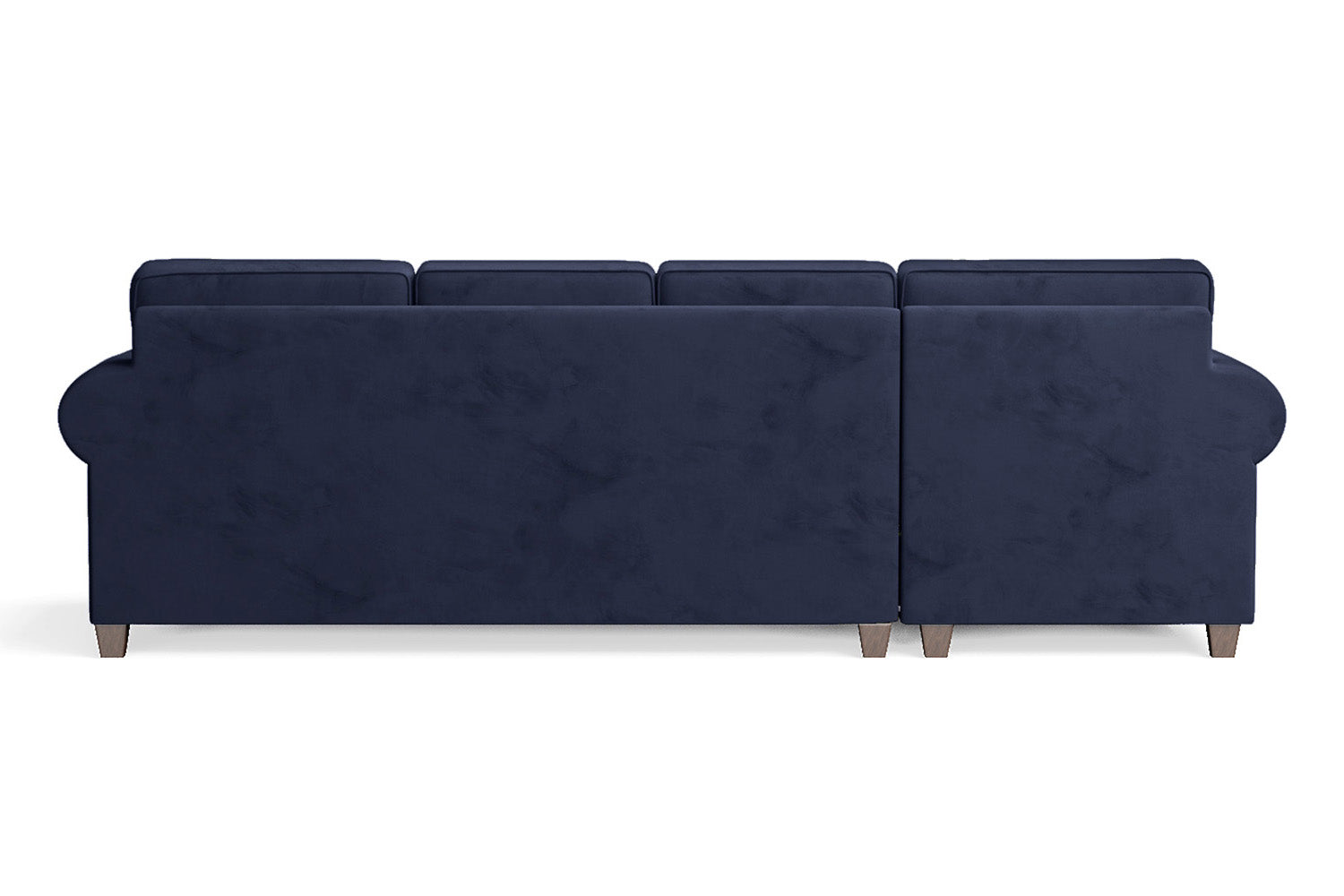 Marano 4 Seater Left Hand Facing Chaise Lounge Corner Sofa Dark Blue Velvet