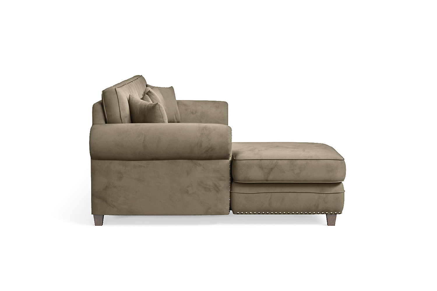 Marano 4 Seater Left Hand Facing Chaise Lounge Corner Sofa Sand Velvet