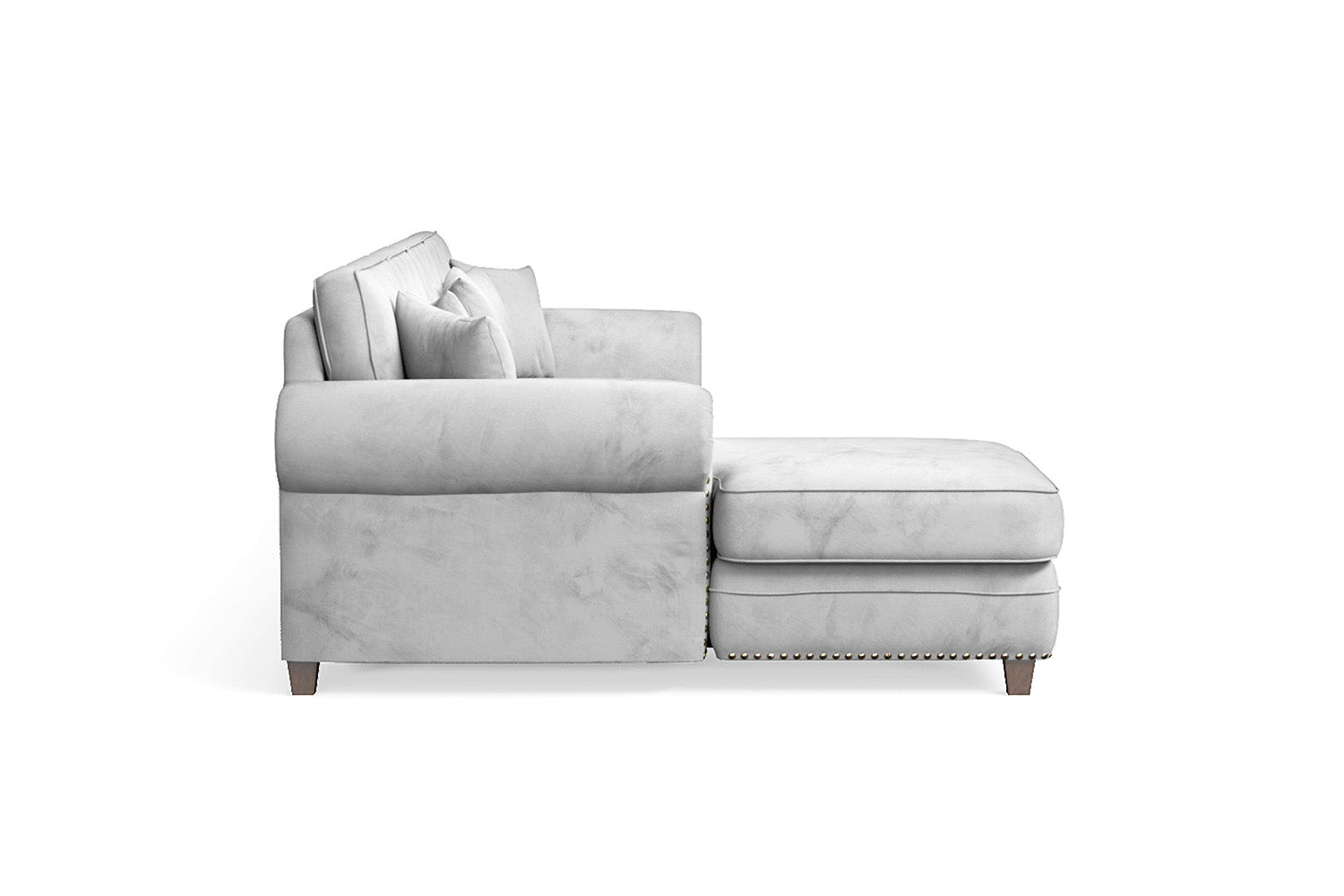 Marano 4 Seater Left Hand Facing Chaise Lounge Corner Sofa White Velvet