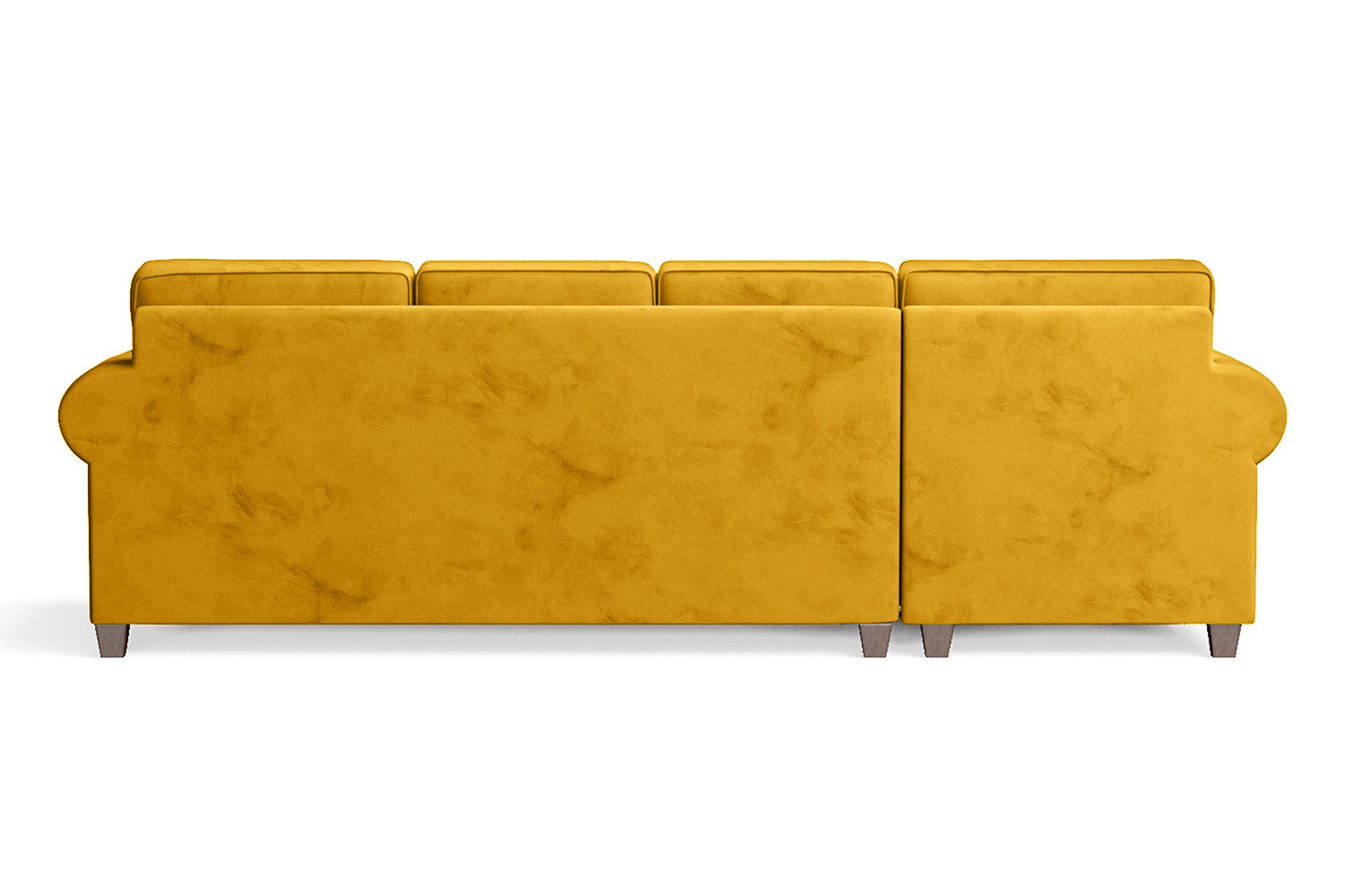 Marano 4 Seater Left Hand Facing Chaise Lounge Corner Sofa Yellow Velvet