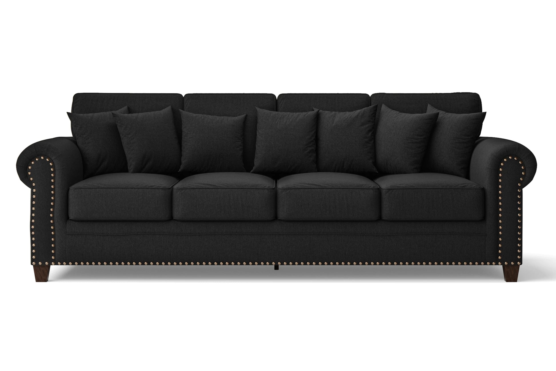 Marano 4 Seater Sofa Black Linen Fabric