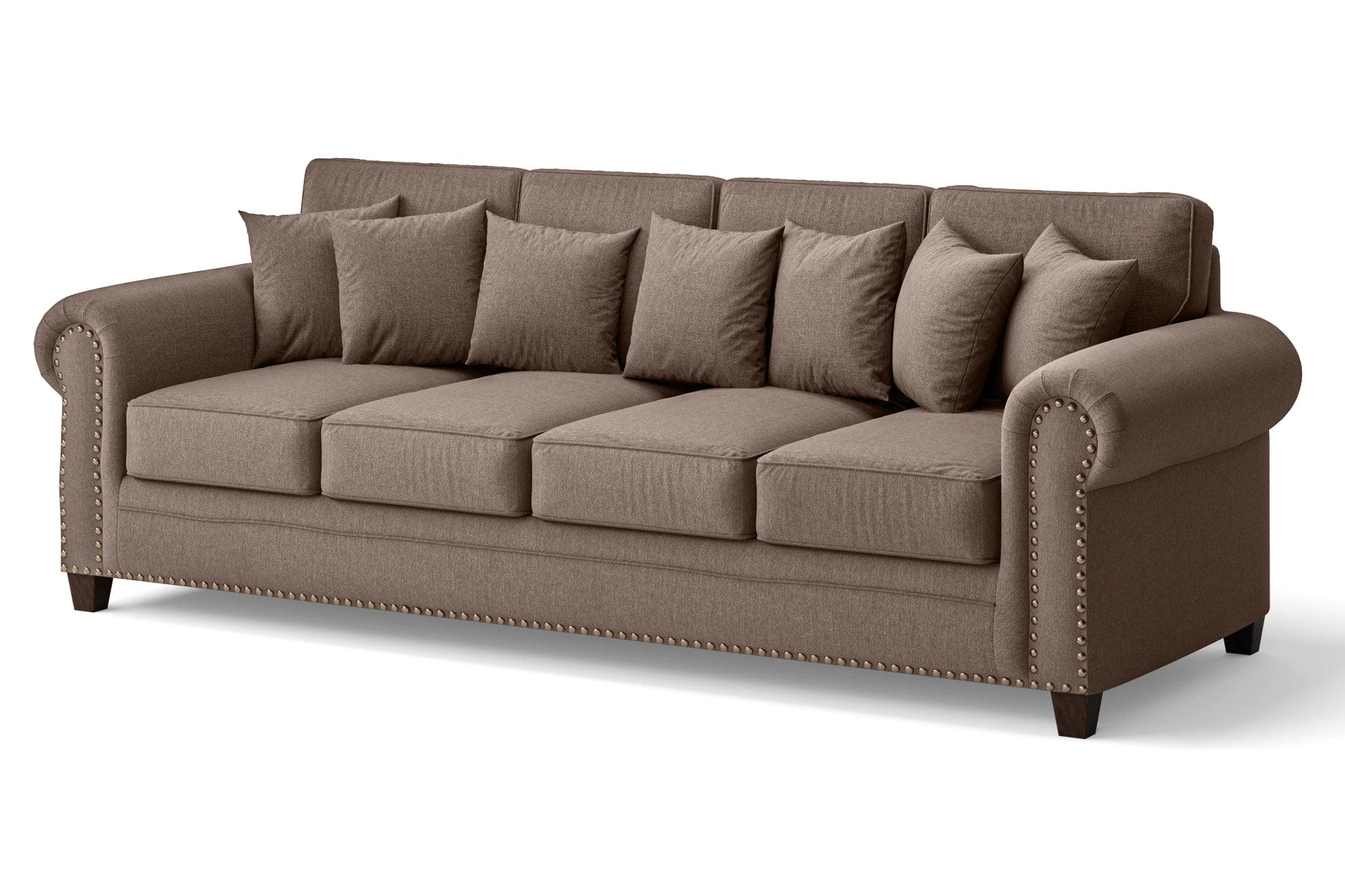 Marano 4 Seater Sofa Caramel Linen Fabric