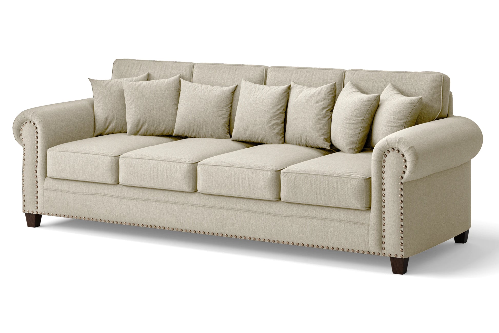 Marano 4 Seater Sofa Cream Linen Fabric