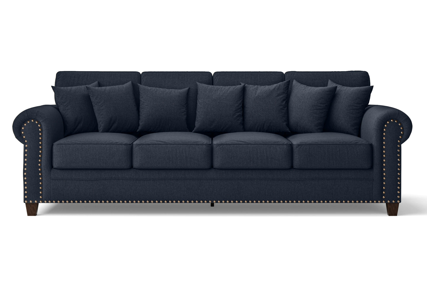 Marano 4 Seater Sofa Dark Blue Linen Fabric