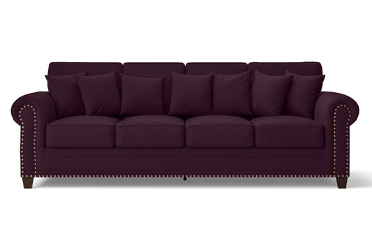 Marano 4 Seater Sofa Purple Linen Fabric