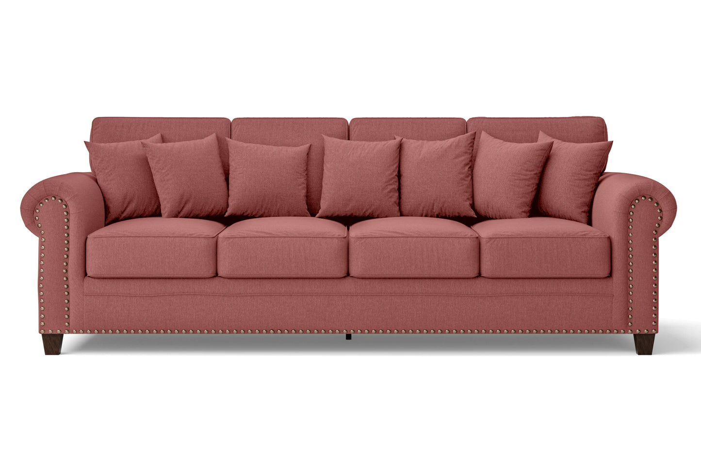 Marano 4 Seater Sofa Rose Pink Linen Fabric