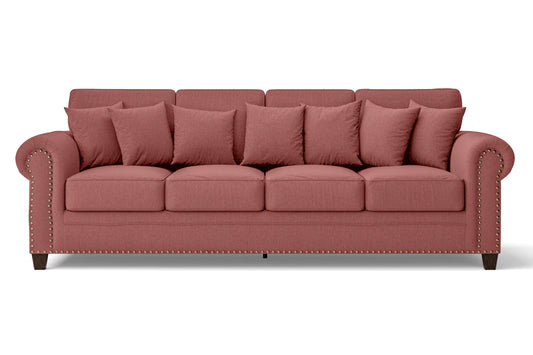 Marano 4 Seater Sofa Rose Pink Linen Fabric