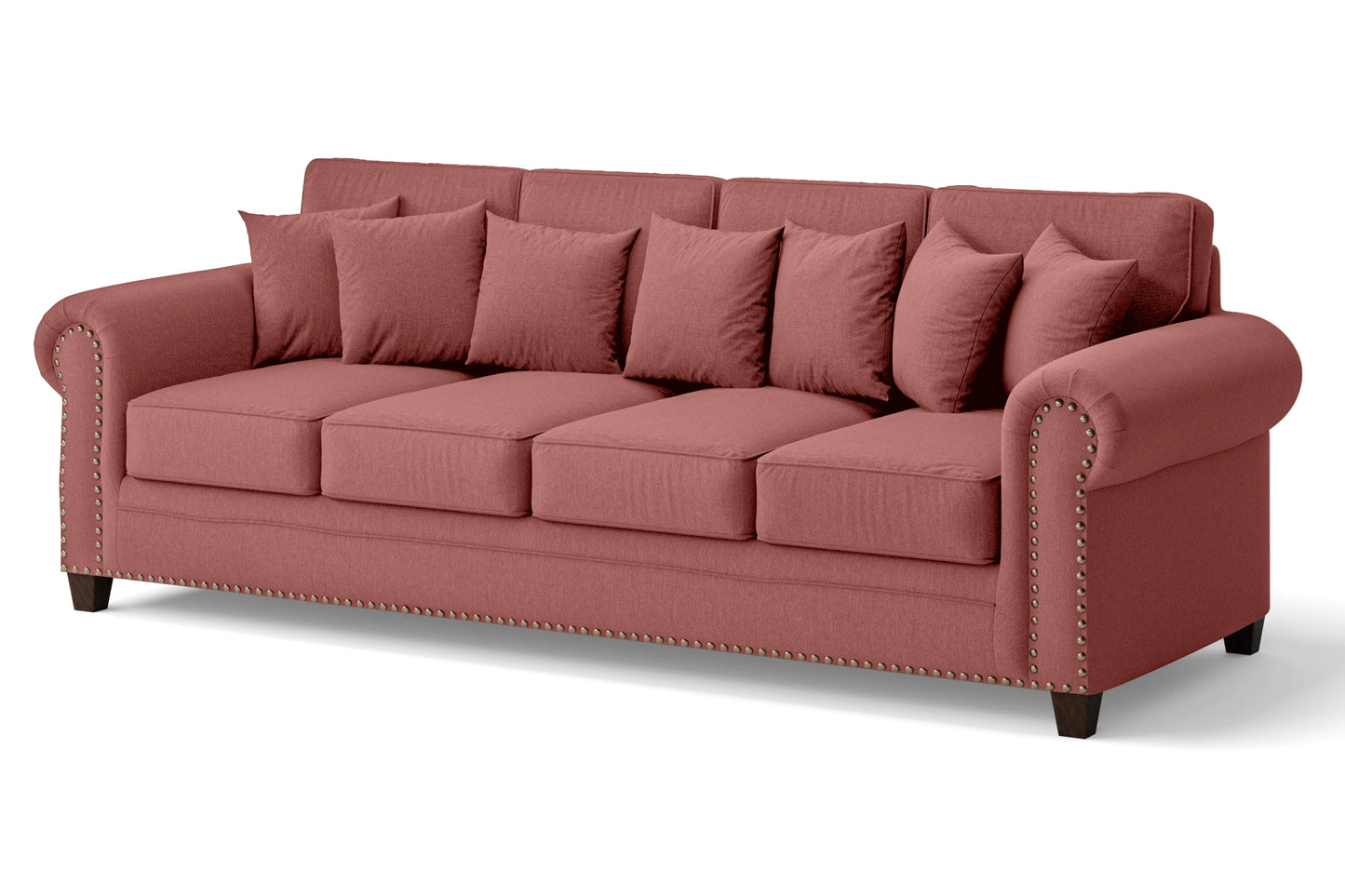 Marano 4 Seater Sofa Rose Pink Linen Fabric