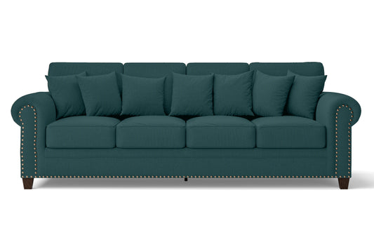 Marano 4 Seater Sofa Teal Linen Fabric