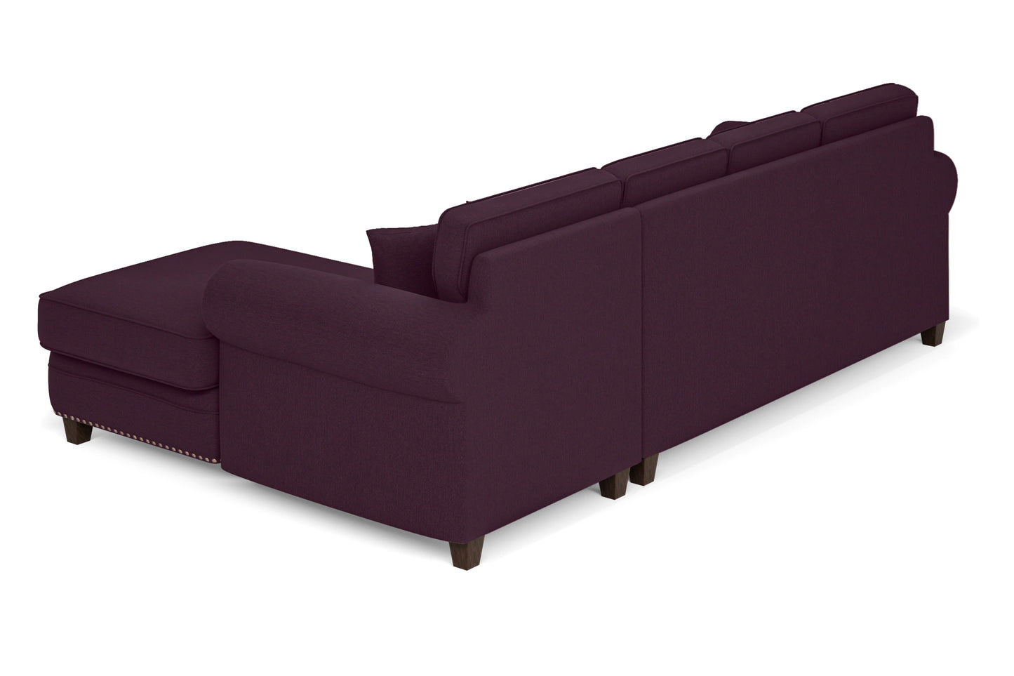 Marano 4 Seater Right Hand Facing Chaise Lounge Corner Sofa Purple Linen Fabric