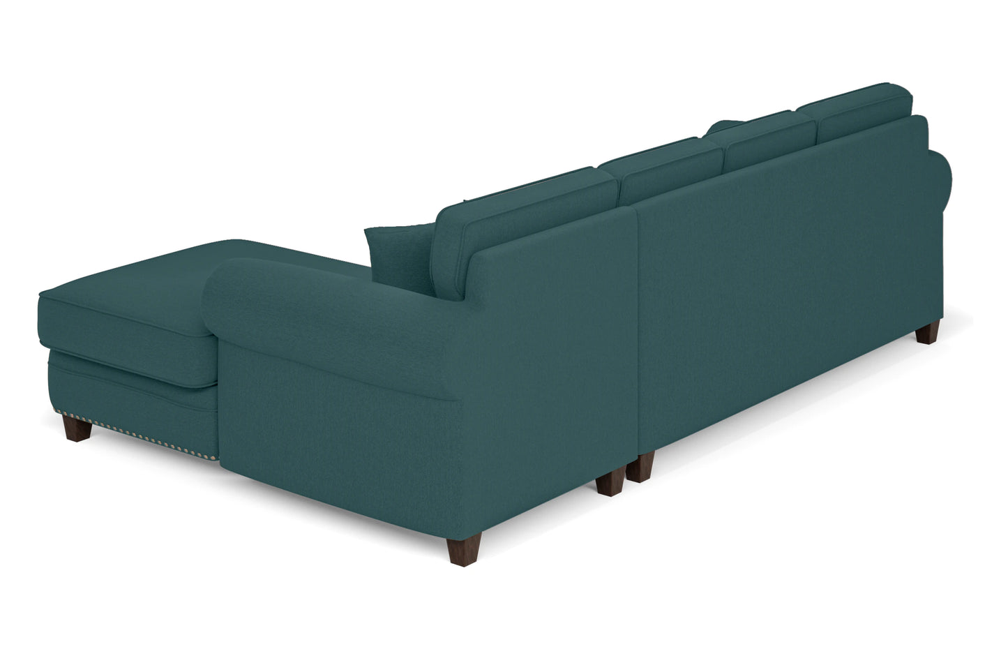 Marano 4 Seater Right Hand Facing Chaise Lounge Corner Sofa Teal Linen Fabric