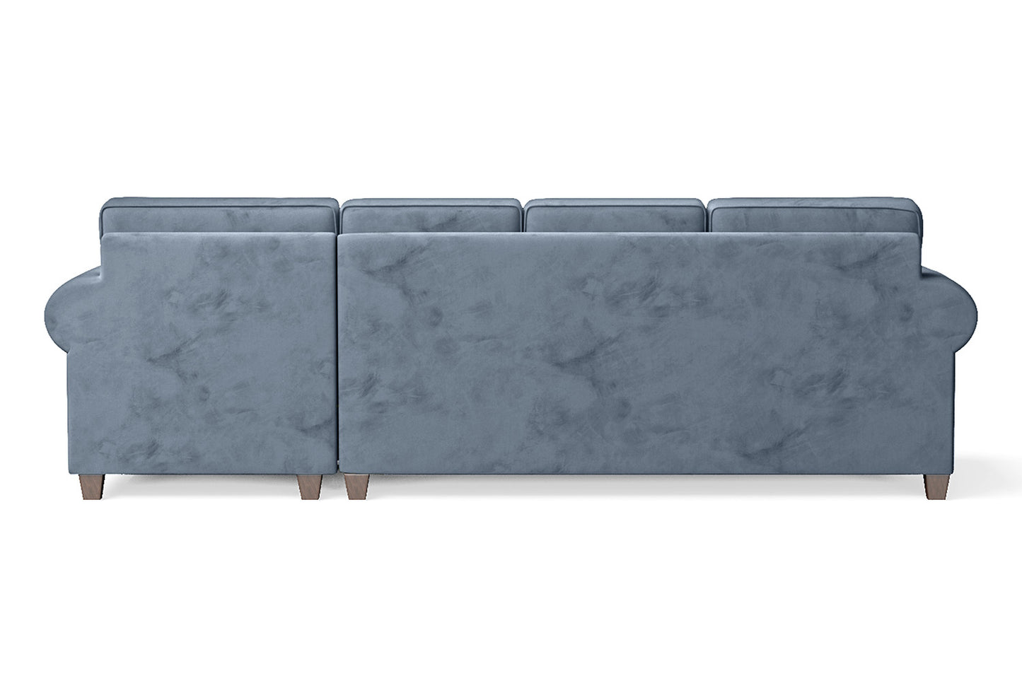 Marano 4 Seater Right Hand Facing Chaise Lounge Corner Sofa Baby Blue Velvet