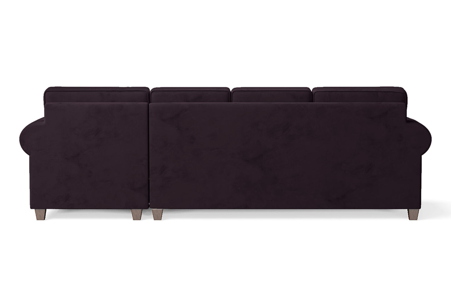 Marano 4 Seater Right Hand Facing Chaise Lounge Corner Sofa Purple Velvet