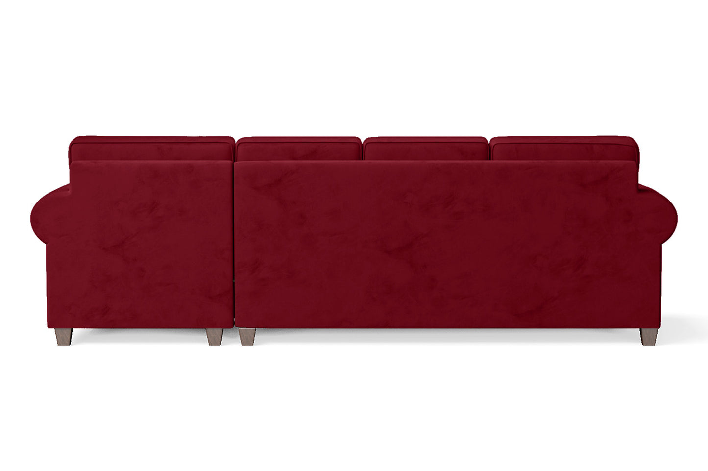 Marano 4 Seater Right Hand Facing Chaise Lounge Corner Sofa Red Velvet