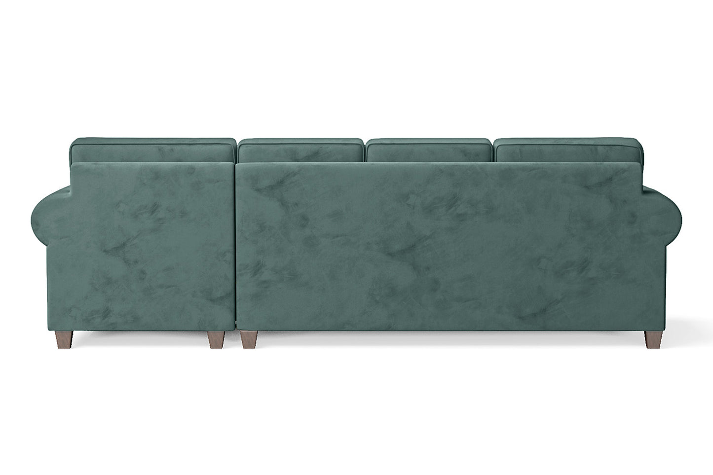 Marano 4 Seater Right Hand Facing Chaise Lounge Corner Sofa Teal Velvet