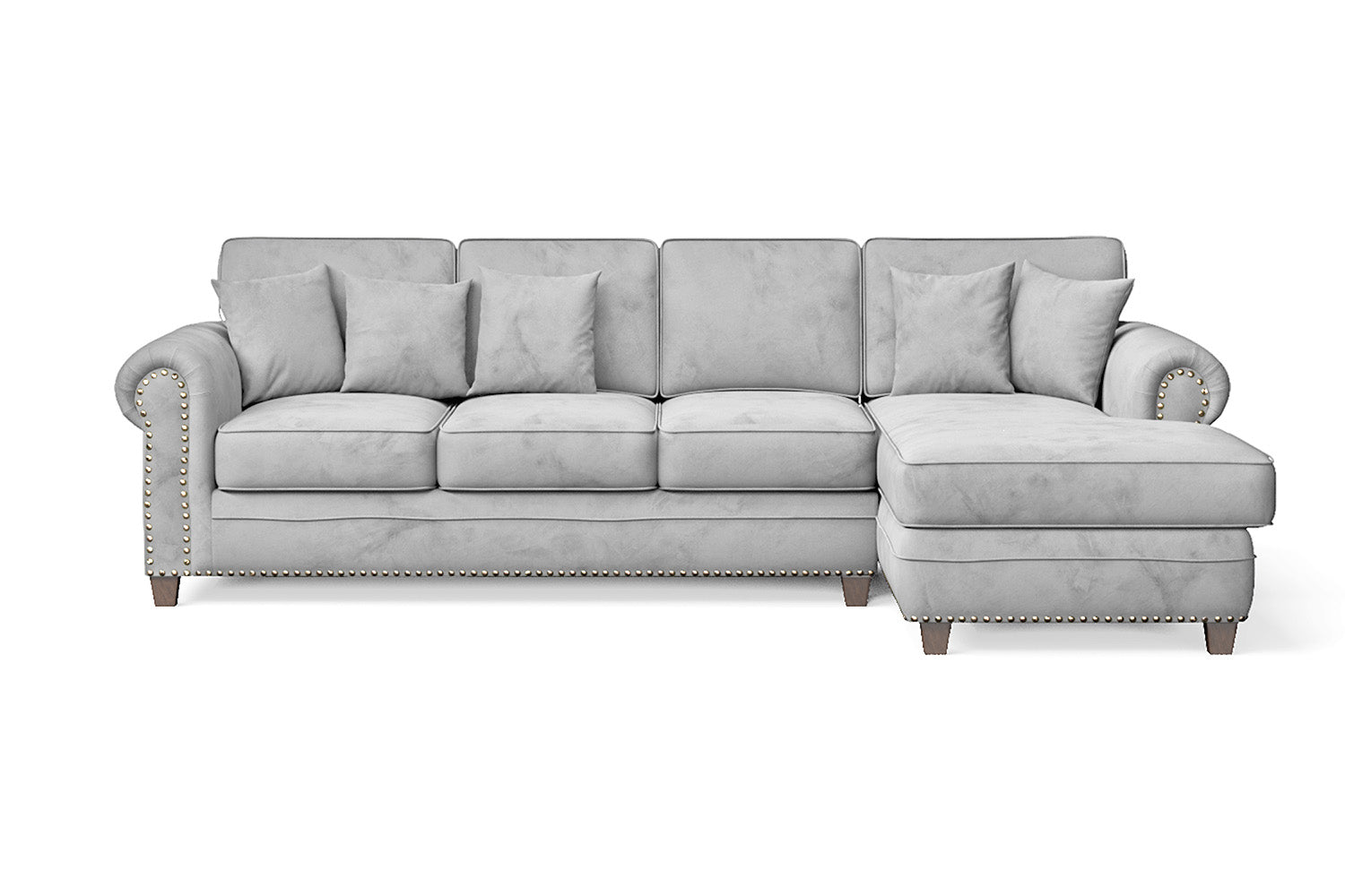 Marano 4 Seater Right Hand Facing Chaise Lounge Corner Sofa White Velvet